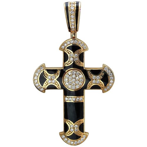 фото Эстет подвеска с бриллиантами и эмалью из жёлтого золота 750 пробы 01р640601э