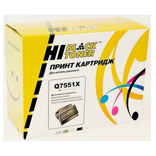 Картридж Hi-Black HB-Q7551X, 13000 стр, черный тонер hi black 20105021341 для hp laserjet p3005x черный 1000 г 1 цвет