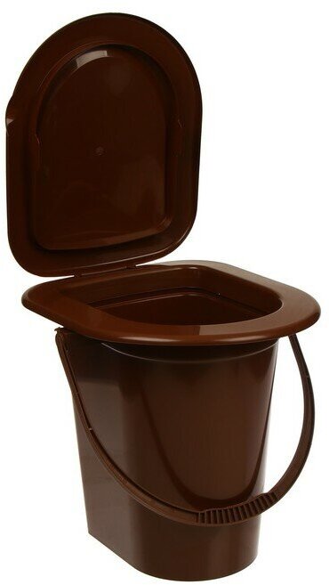 Ведро-туалет, h = 39 см, 17 л, съёмный стульчак, коричневое - фотография № 3