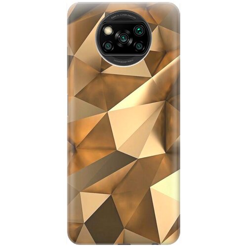 фото Ультратонкий силиконовый чехол-накладка для xiaomi poco x3 / x3 pro с принтом "бронзовые грани" gosso