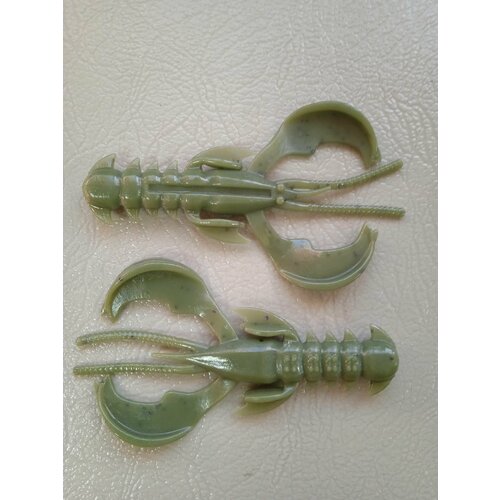 Силиконовая приманка Рак (Yabby) 40 мм, Оливковый (Green Pumpkin) 10 шт. уп.