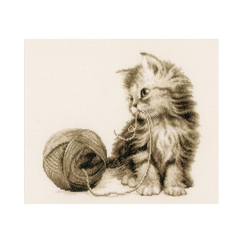 фото Набор для вышивания vervaco "котёнок с клубочком" 26x29 см