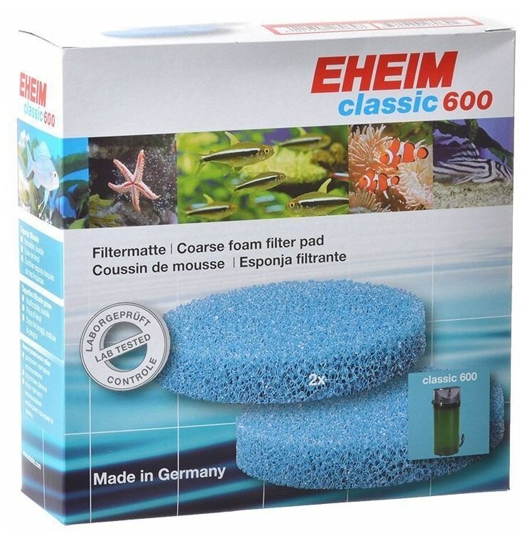 Наполнитель для фильтра EHEIM CLASSIC 600 поролон 2шт/уп