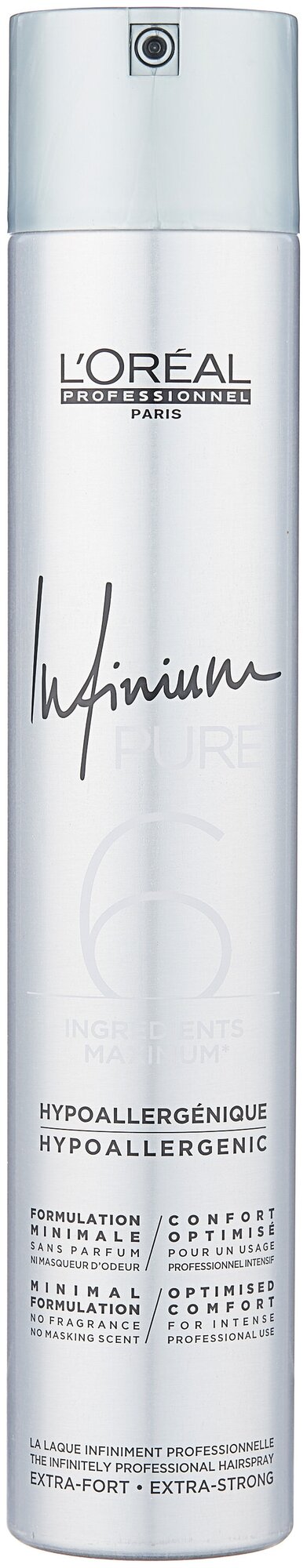 L'Oreal Professionnel лак для волос Infinium pure Extra Strong, экстрасильная фиксация