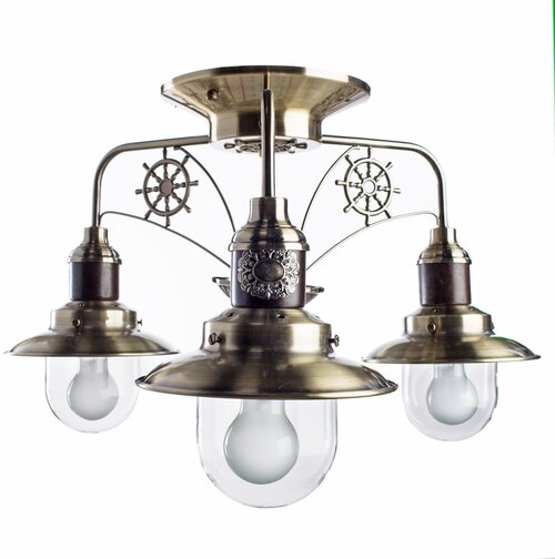 Люстра Arte Lamp Sailor A4524PL-3AB, E27, 180 Вт, кол-во ламп: 3 шт., цвет: бронза