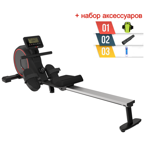 Гребной тренажер UNIX Fit Techno Rower 410 + аксессуары для фитнеса