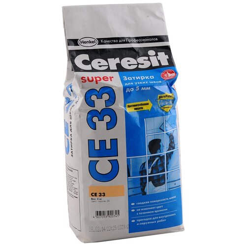 Затирка Ceresit CE 33 Super, 2 кг, 2 л, персик 28