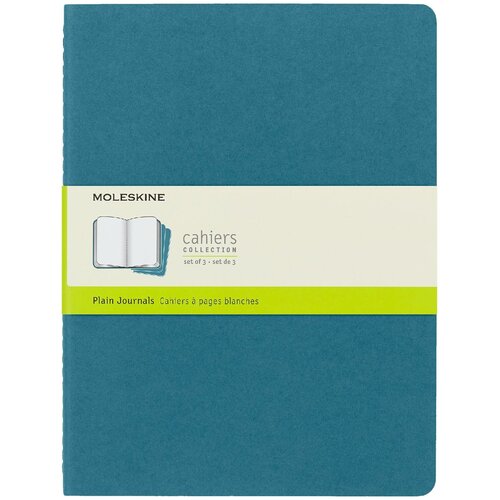 Блокнот письменный MOLESKINE CAHIER JOURNAL CH023B44 XLarge 190х250мм обложка картон 120стр. нелинованный голубой (3шт)