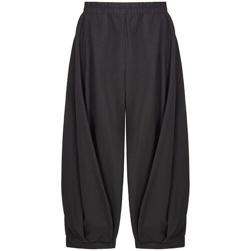 Брюки  Nuovo Borgo, свободный силуэт, пояс на резинке, размер 50, черный