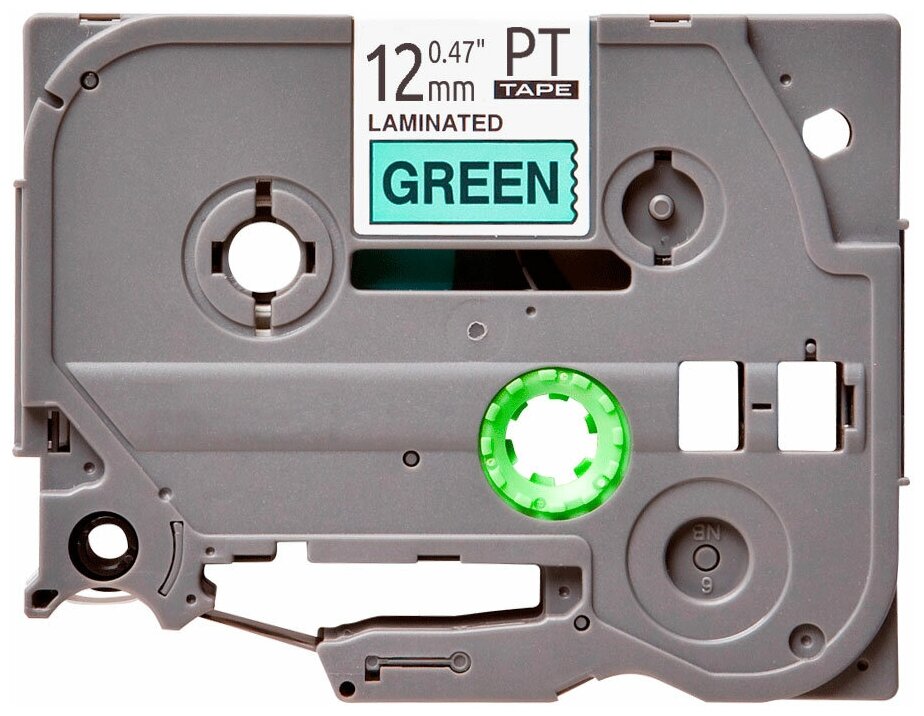 Картридж с лентой TZe-731 совместимый, 12 мм, черный на зеленом