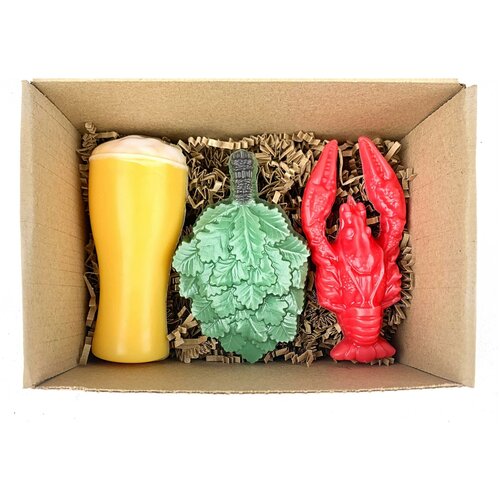 Мыло ручной работы ко Дню Защитника Отечества 23 февраля Набор идем в баню 300г/13*18*8 см