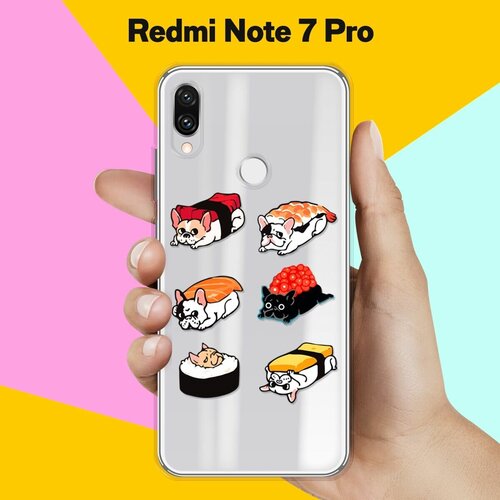 Силиконовый чехол Суши-собачки на Xiaomi Redmi Note 7 Pro силиконовый чехол суши собачки на xiaomi redmi note 8 pro