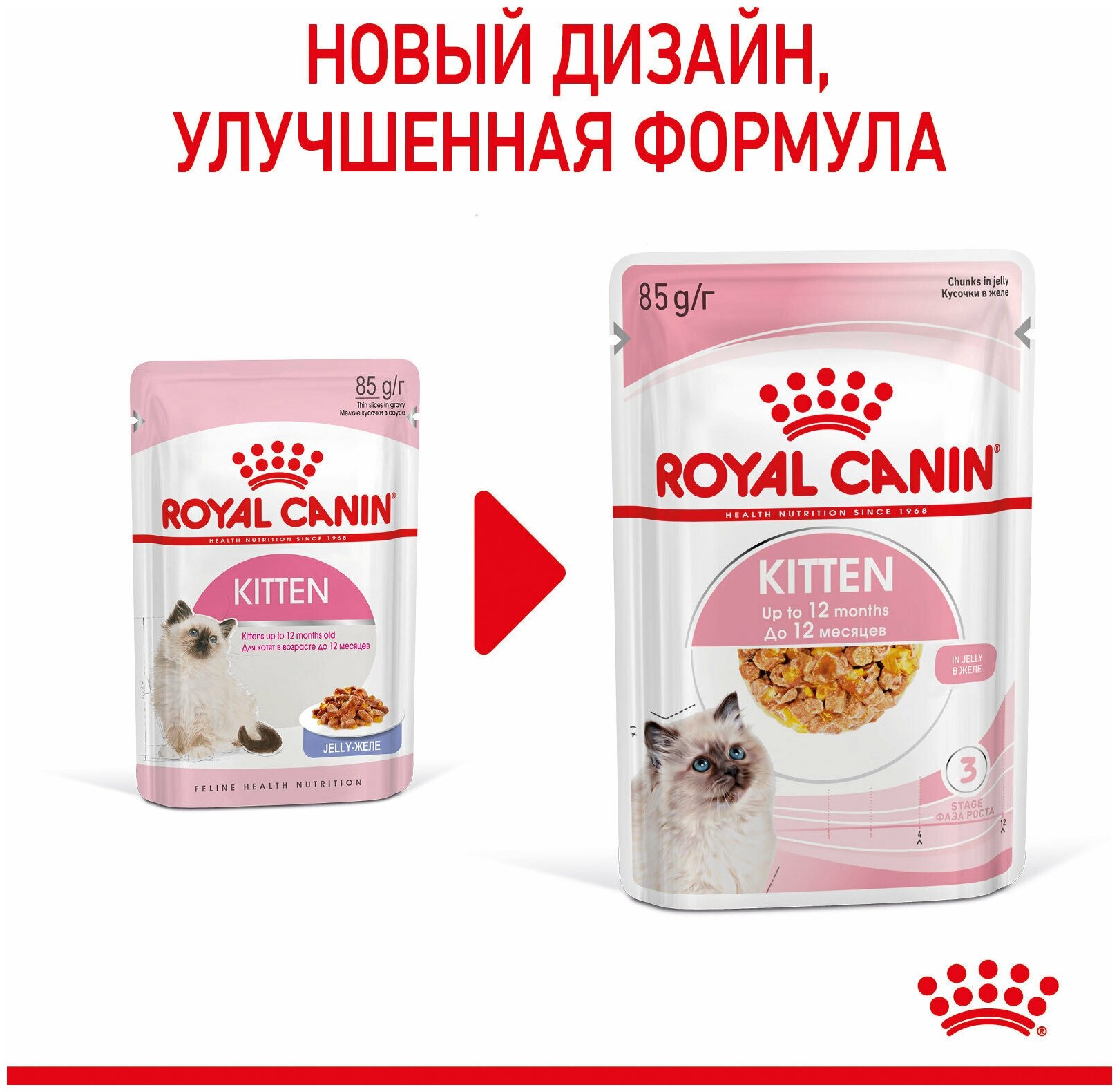 Royal Canin Kitten влажный корм для котят от 4 до 12 месяцев кусочки в желе, 85 г - фото №14