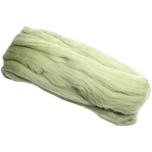 Шерсть для валяния семеновская полутонкая фисташковый (10), 100%шерсть, 100г, 2шт