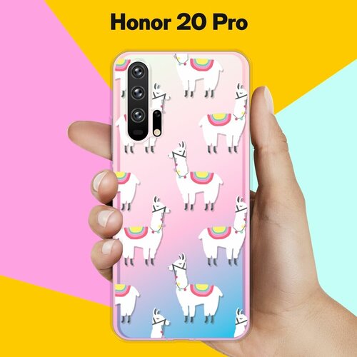 Силиконовый чехол Белые ламы на Honor 20 Pro силиконовый чехол на honor 60 pro хонор 60 про коты черно белые