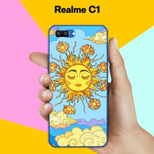 Силиконовый чехол на realme C1 Солнце / для Реалми Ц1 силиконовый чехол на realme xt солнце для реалми иксти