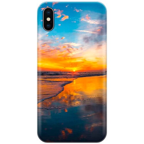 фото Re:pa накладка transparent для apple iphone xs / x с принтом "закат на пляже"