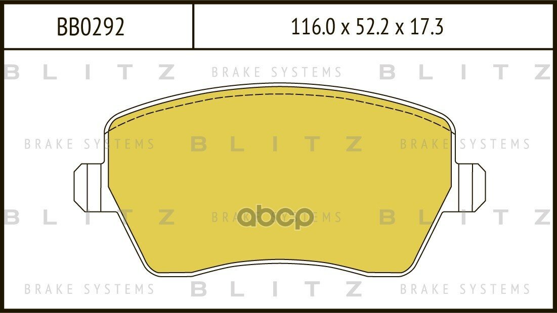 Bb0292 Колодки Тормозные Lada Largus/Nissan Note/Renault Duster/Kangoo/Kaptur Передние Blitz арт. BB0292