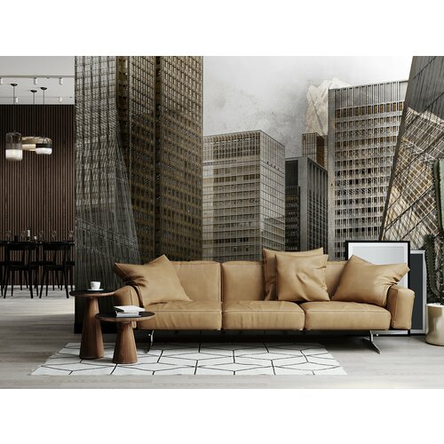 Авторские обои Современные небоскребы обои с городом стиль лофт 390х270 см флизелиновая основа экочернила 8900₽