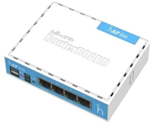 Wi-Fi роутер MikroTik hAP lite 802.11bgn 300Mbps 2.4 ГГц 3xLAN LAN белый RB941-2nD