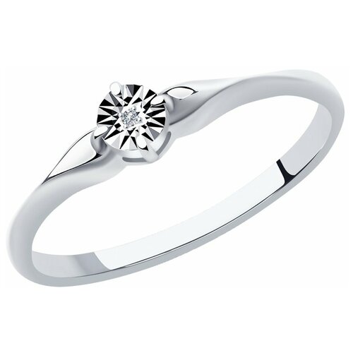 фото Sokolov кольцо из серебра с бриллиантом 87010048, размер 17.5