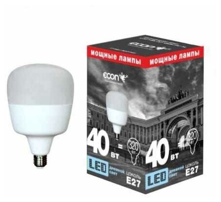 Светодиодная лампа ECON, LED GL 40Вт E27 6500K HP 7840020 - фотография № 1