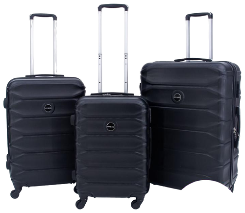 Комплект чемоданов , 3 шт., 91 л, размер S/M/L, черный