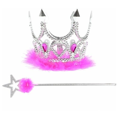 фото Карнавальный набор "маленькой принцессы" 2 предмета: жезл, корона на резинке 2292028 сима-ленд