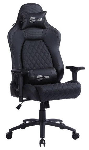 Кресло геймерское Cactus CS-CHR-130 черный эко. кожа металл