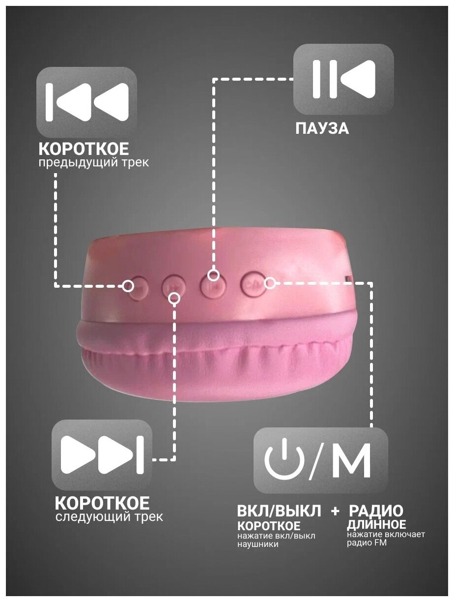 Беспроводные наушники Super Mario с микрофоном и FM / портативные Bluetooth наушники Супер Марио синие