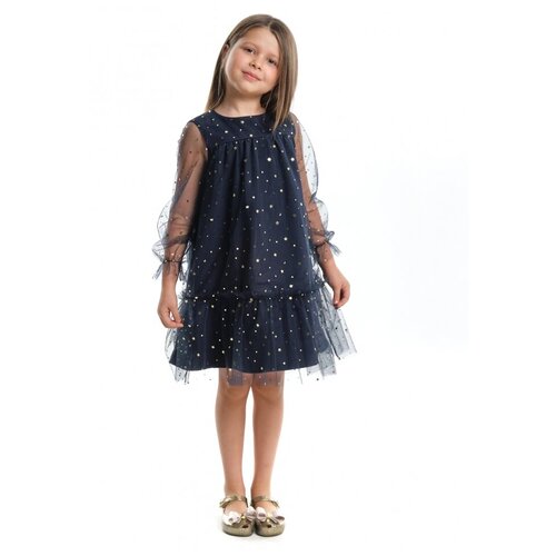 Платье для девочек Mini Maxi, модель 7847, цвет синий, размер 122