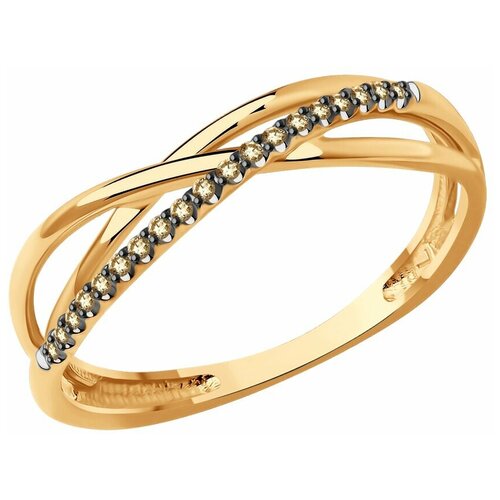 Кольцо Diamant, красное золото, 585 проба, бриллиант, размер 18.5