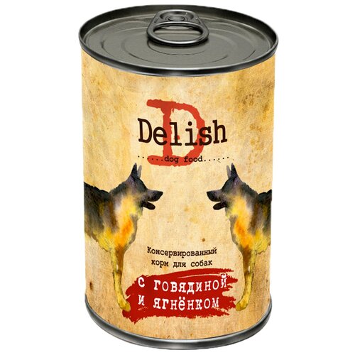 DELISH DOG для взрослых собак с говядиной и ягненком (400 гр)