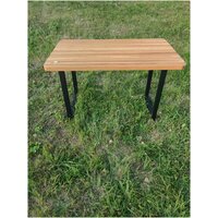 Обеденный стол лофт/ Salomon table/массив дуба/натуральное дерево/цельноламельный дуб/ регулируемое металлическое подстолье.