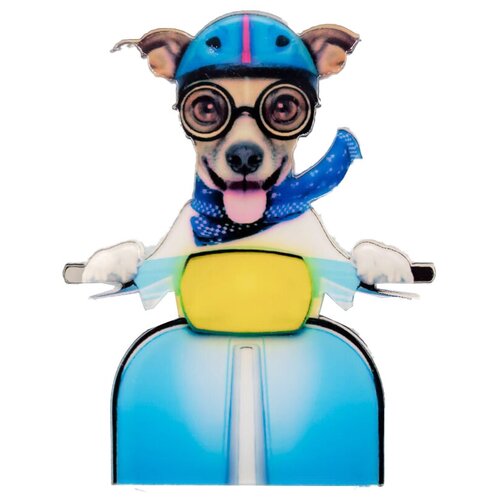 фото Значок бижутерный собака (замок-булавка, синий) 52001 otokodesign