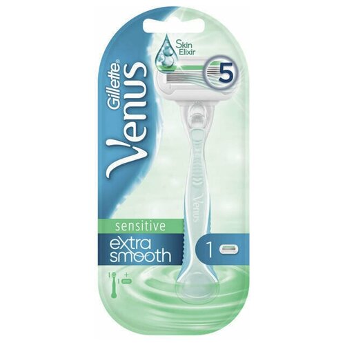 Станок для бритья GILLETTE Venus Sensitive Extra Smooth + 1 кассета venus бритвенный станок deluxe smooth sensitive с 1 сменным лезвием