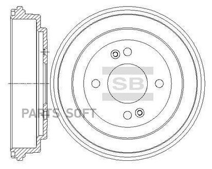 SANGSIN BRAKE SD1094 SD1094_барабан тормозной!\ Hyundai Accent/i20 KIA Rio 12-16/15CRDi 05>