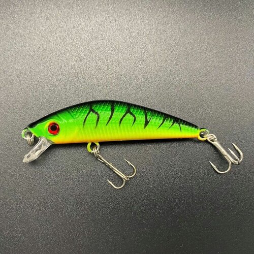 фото Воблер на хищника, щуку, окуня, судака (искусственная рыболовная приманка) зелёный 7см, 8г, 0,5-1,5м. нет бренда