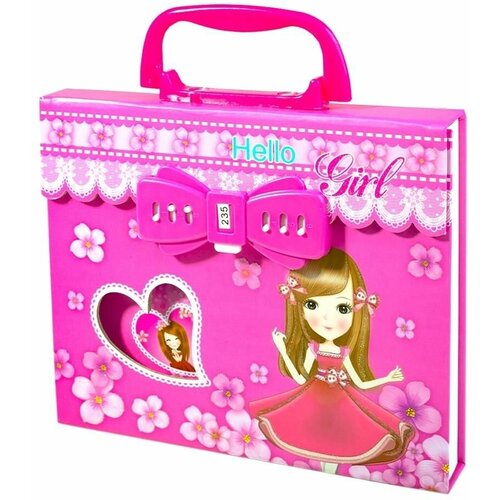 Блокнот в подарочной упаковке (на гребне) А6 60 листов линейка Принцесса розовый (7703)
