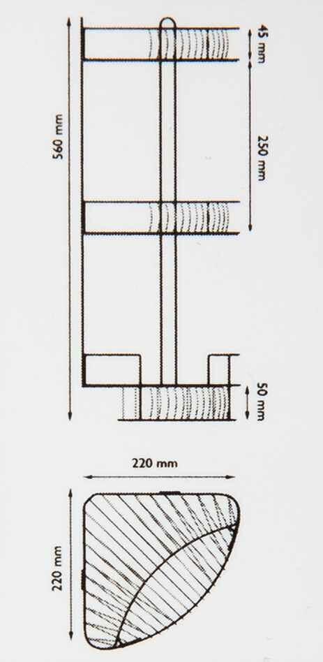 Полка для ванной комнаты Theatre угловая 22x22x59 см, металл, цвет хром LEMER - фото №2
