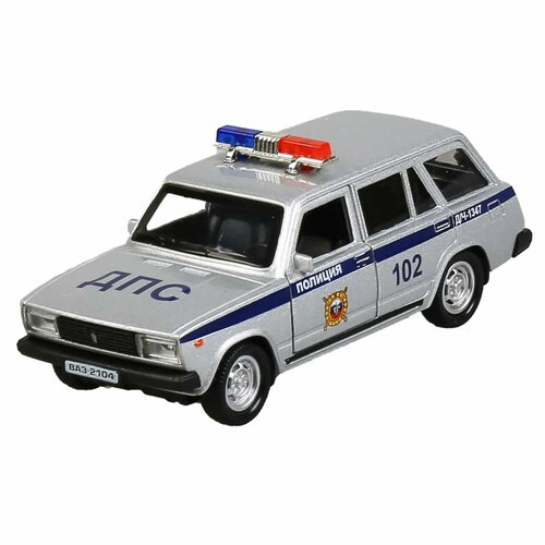 Машина Технопарк ВАЗ-2104 Жигули Полиция 300026 машина металлическая инерционная ваз 2106 жигули полиция 12 см двери багажник цвет синий 300018 технопарк