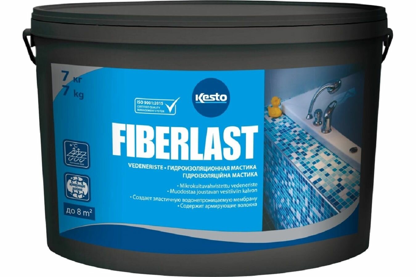 Kesto Fiberplast, Гидроизоляционная мастика для полов и стен Фиберпласт 15 кг