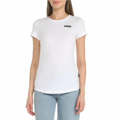 Футболка PUMA, размер S, белый футболка puma ess small logo tee женская размер xs white cat