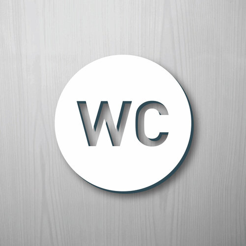 Табличка информационная на дверь туалета WC / Акрил 3 мм / 10х10 см / круглая табличка на дверь туалета wc диаметр 8 5 см информационная табличка декоративная табличка