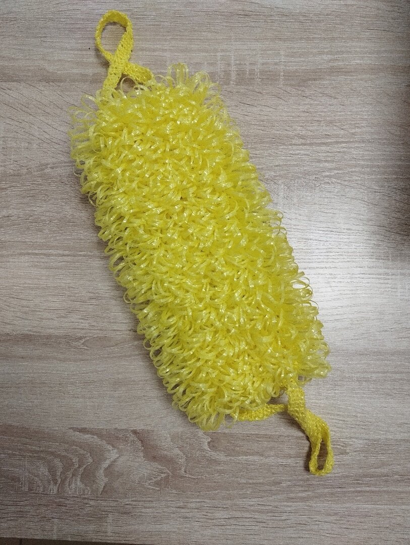 фото Мочалка из полипропилена. Ручная работа