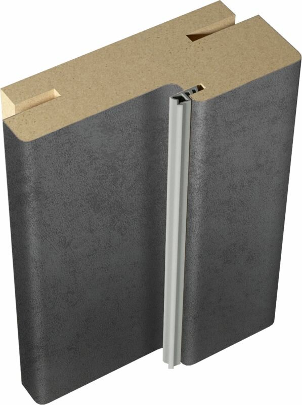 фото Дверная стойка экошпон 80х38х2100 (для дверей б/притвора) телескоп 44 Муар темно-серый, с уплот.