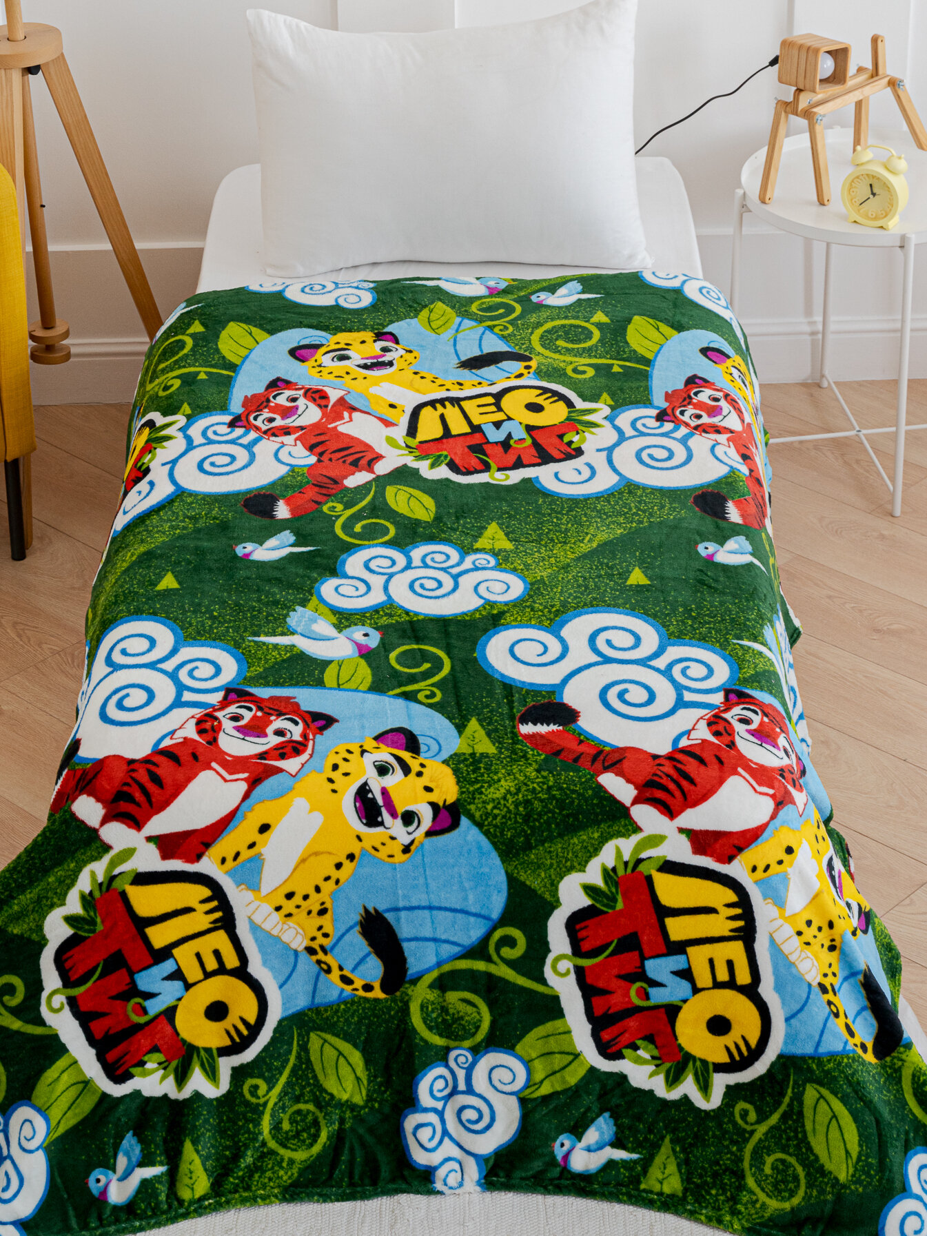фото Плед Павлинка Лео и Тиг, 150х200 см, 1.5 спальный, полуторный, зеленый