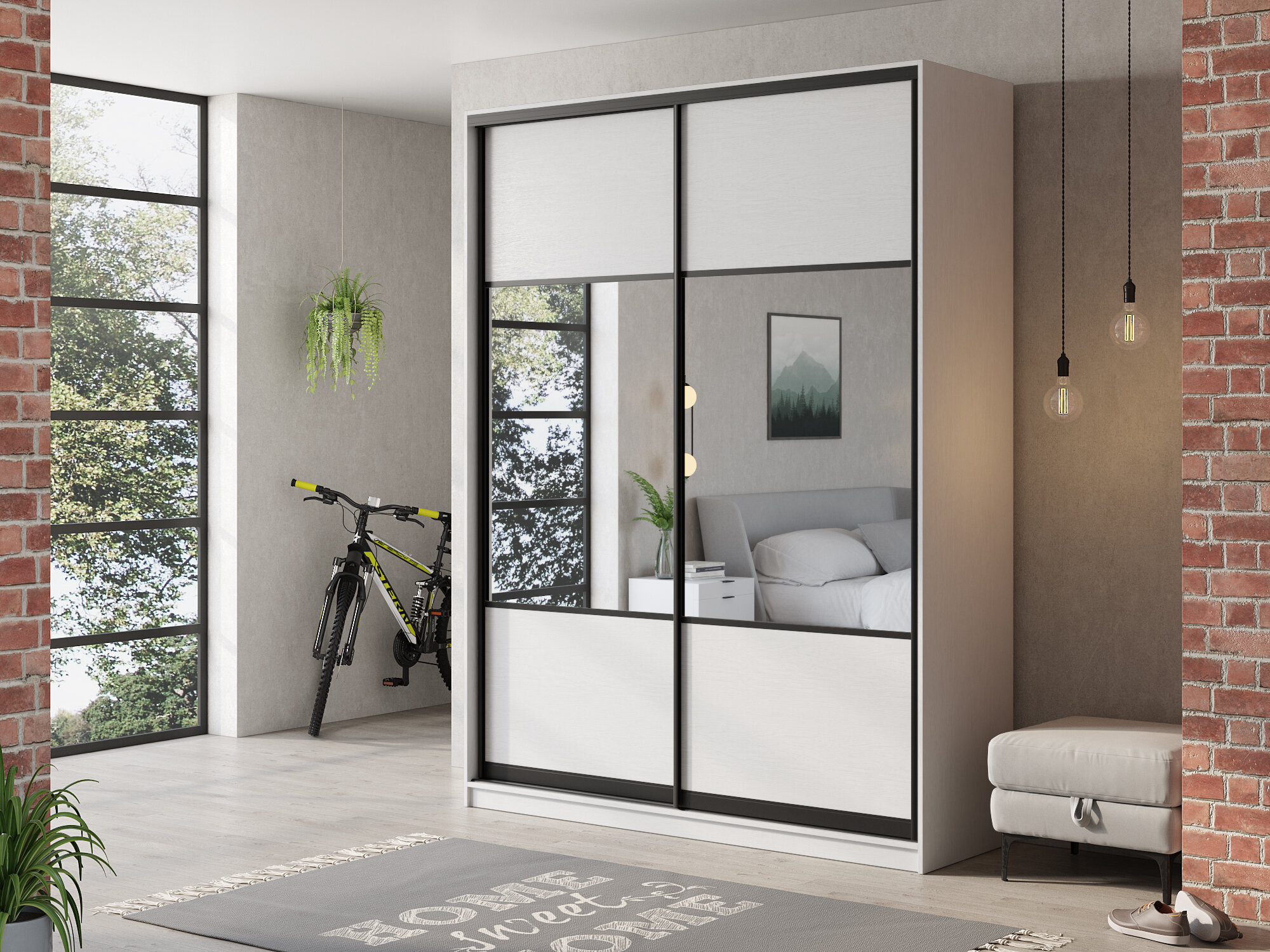 фото Шкаф-купе Матэрна "Лофт" 2-х дверный комбинированный