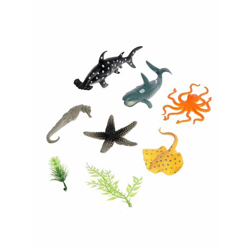 Набор морских животных Морской мир, 6 фигурок, декор акула молот 25 см
