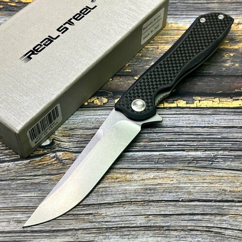 Нож складной RealSteel Megalodon Revival, N690 Blade, Carbon Handle туристический нож samoyed n690 stonewash